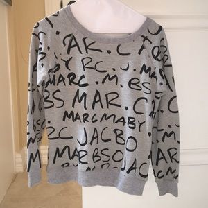 Grey sweatshirt with Black “Marc Jacobs” writing